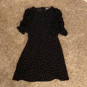 nasty gal black and white polka dot long sleeve dress